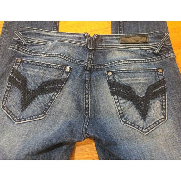 Vigoss Jeans Women's Roll Skinny Distressed Medium Wash Low Rise Blue 8/9 30x28 - Picture 10 of 12